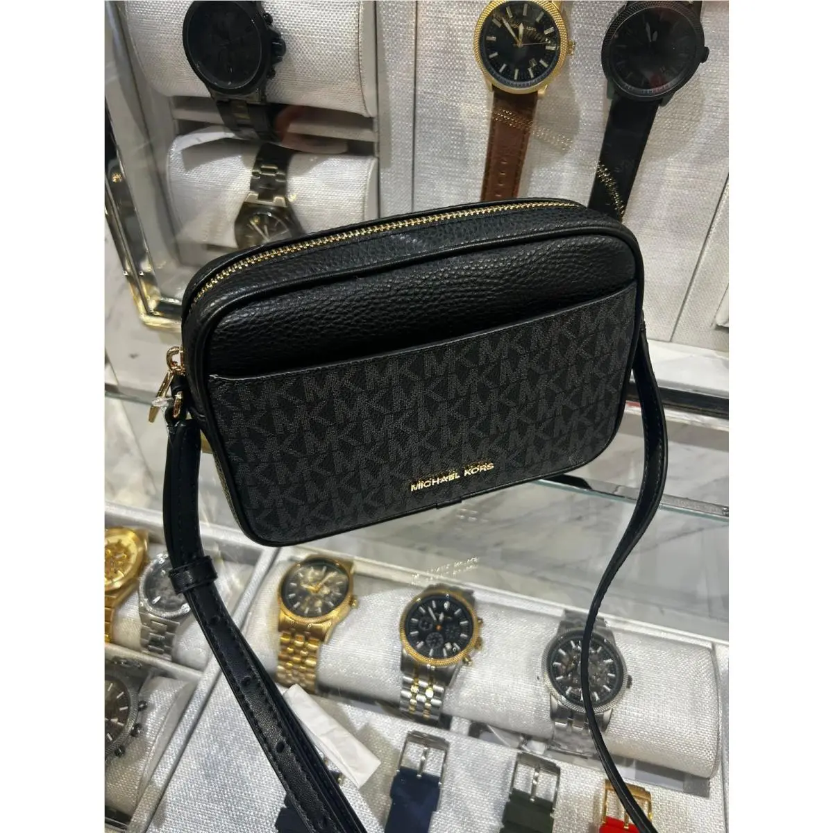 Michael Kors Jet Set Small Women Crossbody Strap Camera Bag MK Logo Variation