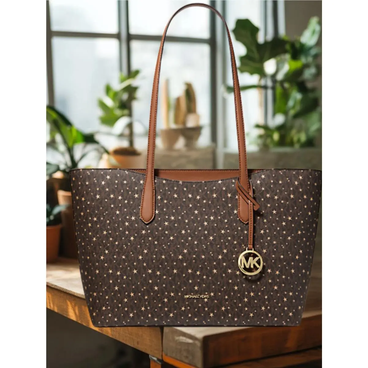 Arden Large Women Fashion Handbag Purse Shoulder Tote Bag Brown MK by Michael Kors
