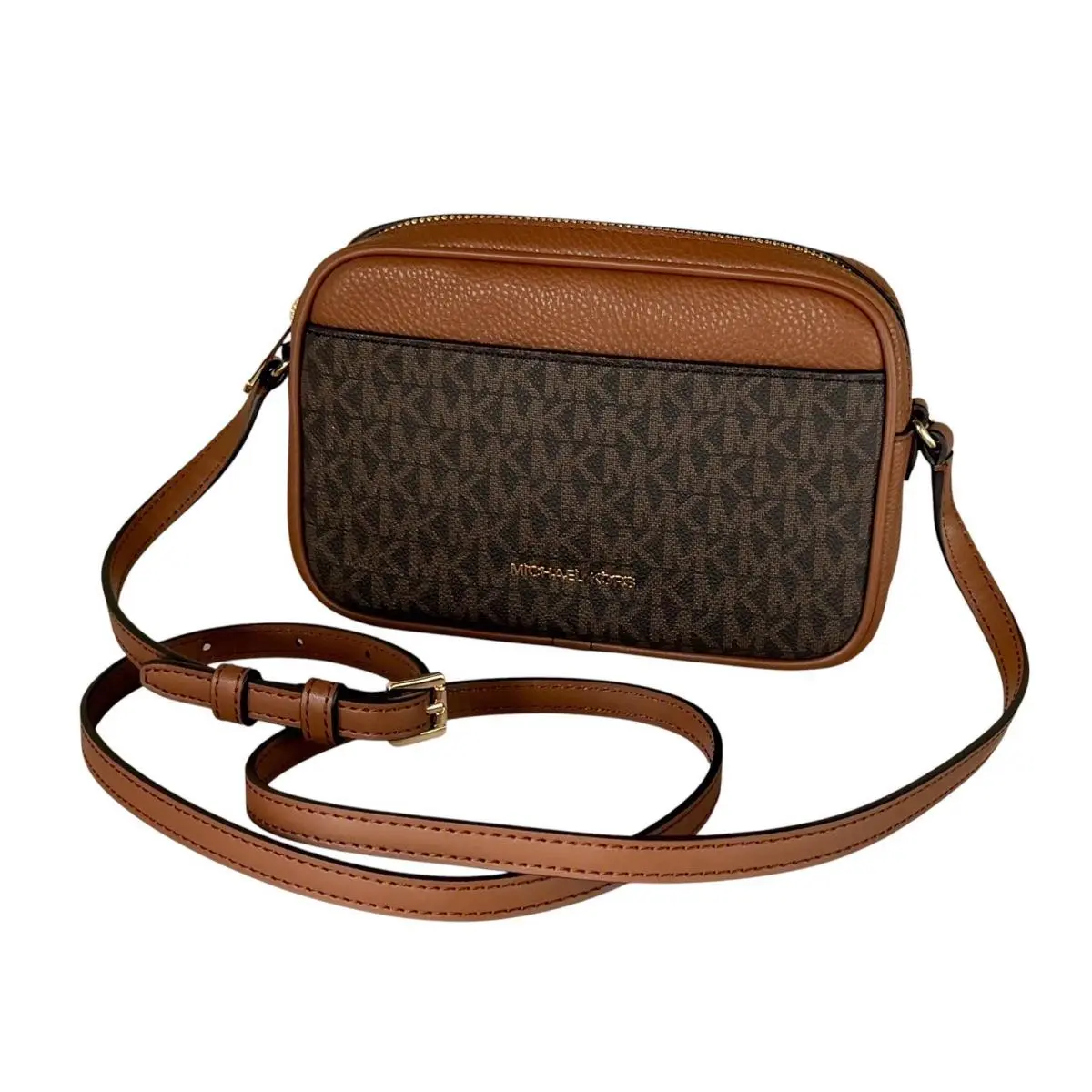 Michael Kors Jet Set Travel Small Camera Crossbody Bag MK Brown