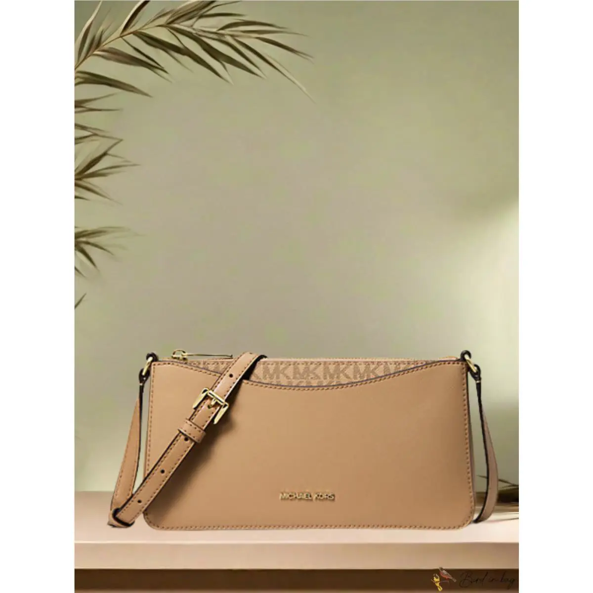 Michael Kors Arden Women Medium Shoulder Crossbody Purse Bag Camel
