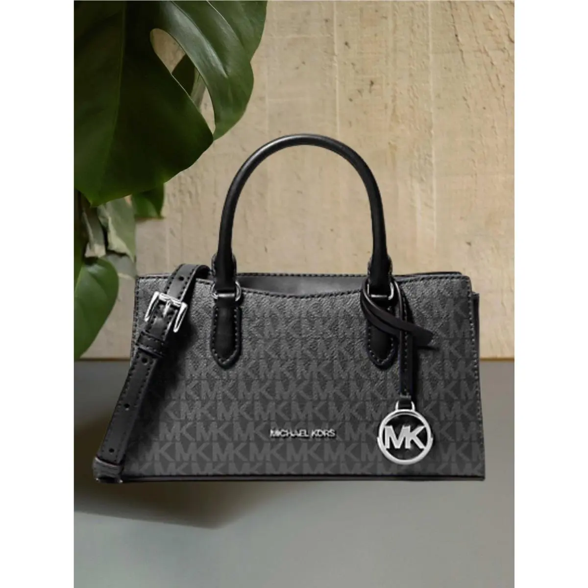 Michael Kors Arden Women Small MK Logo Crossbody Messenger Purse Handbag Black