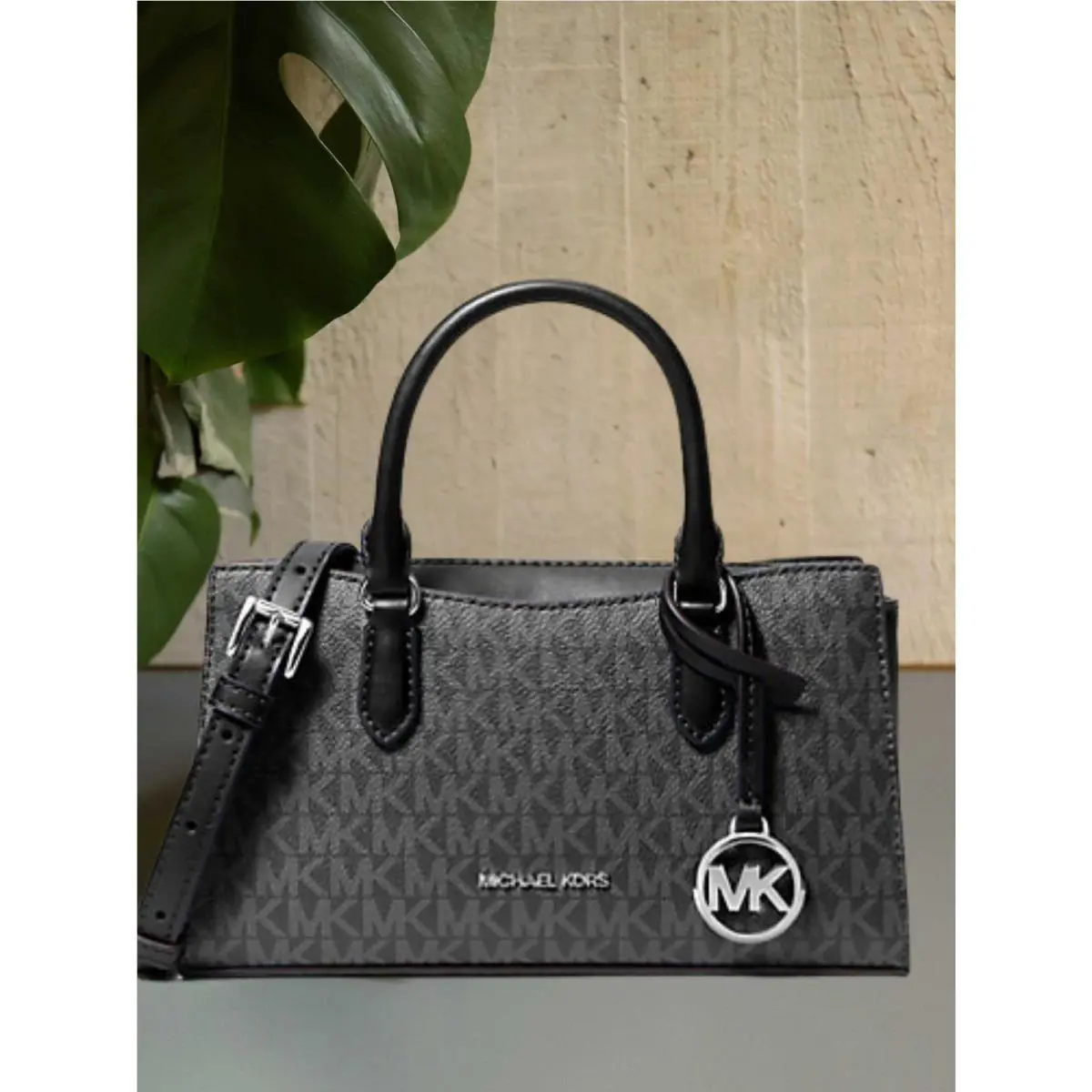 Michael Kors Arden Women Small MK Logo Crossbody Messenger Purse Handbag Black