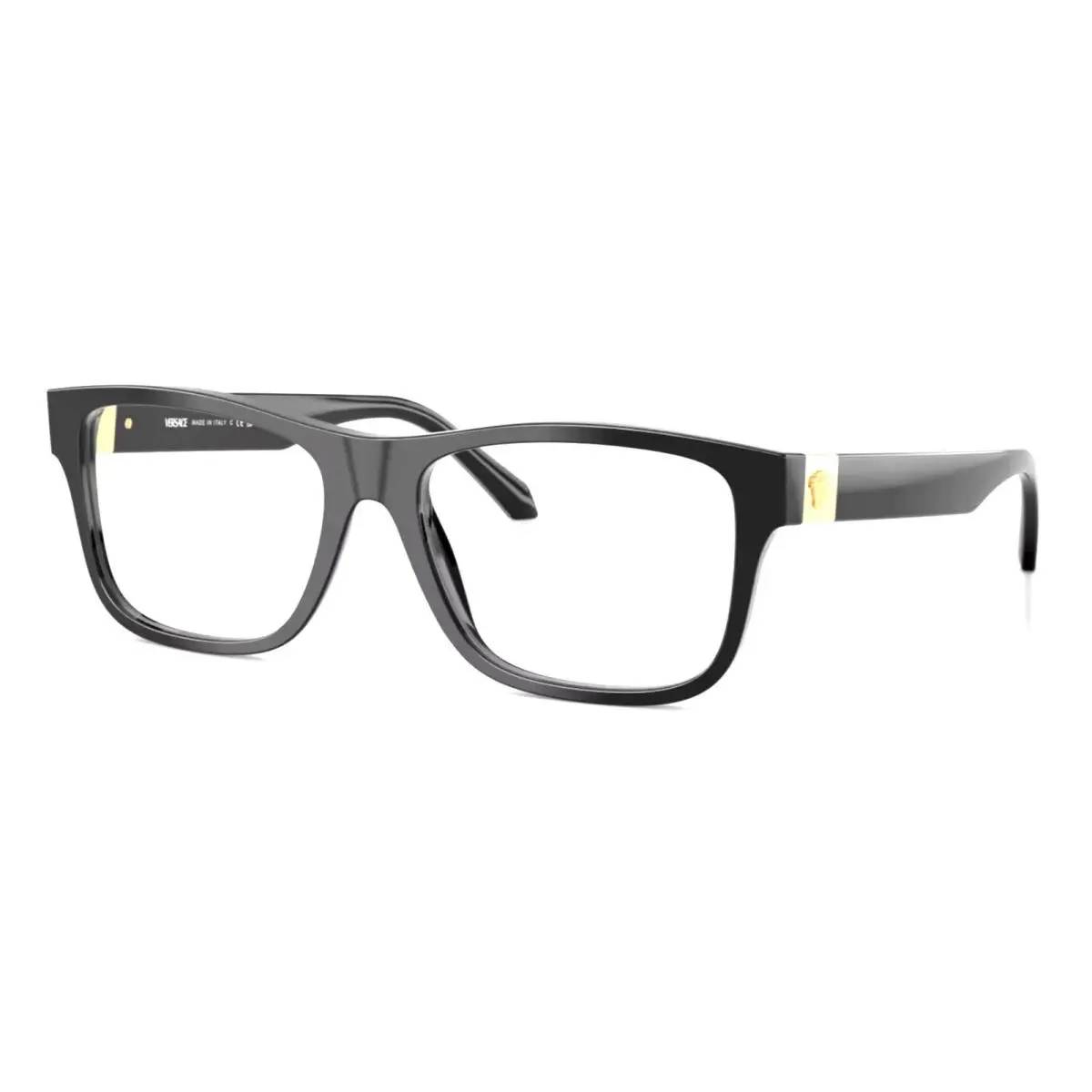 Versace Eyeglasses VE3380 GB1 54-17 145 Black Gold Rectangular Frames