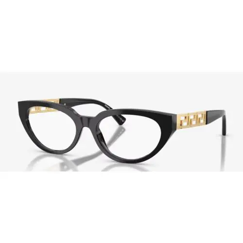 Versace Eyeglasses Frames VE3383 GB1 54 Black Gold Cat Eye Full Rim 54-17-140
