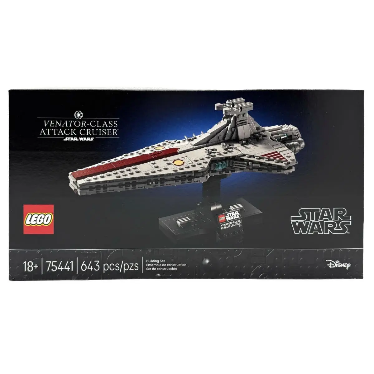 Lego 75441 Venator-class Attack Cruiser Building Set 643 Pieces For Ages 18+