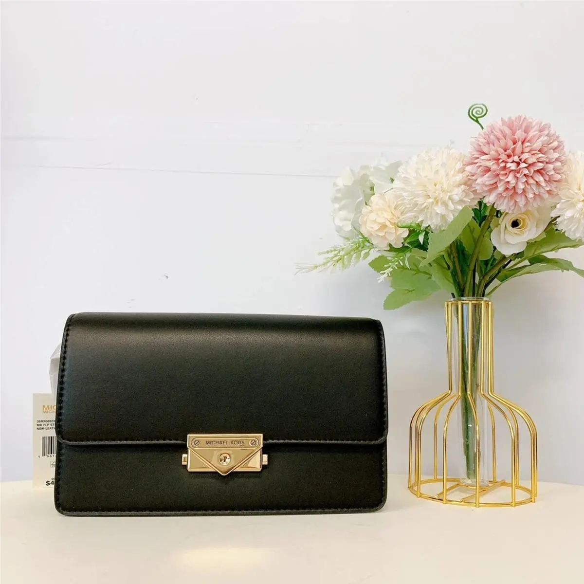 Michael Kors 35R3G0EC60 Cece Medium Flap Crossbody Bag IN Black