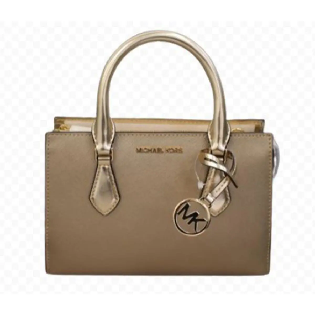Michael Kors Sheila Small Saffiano Leather Satchel Pale Gold 35S4G6HS5O-P - Exterior: Gold