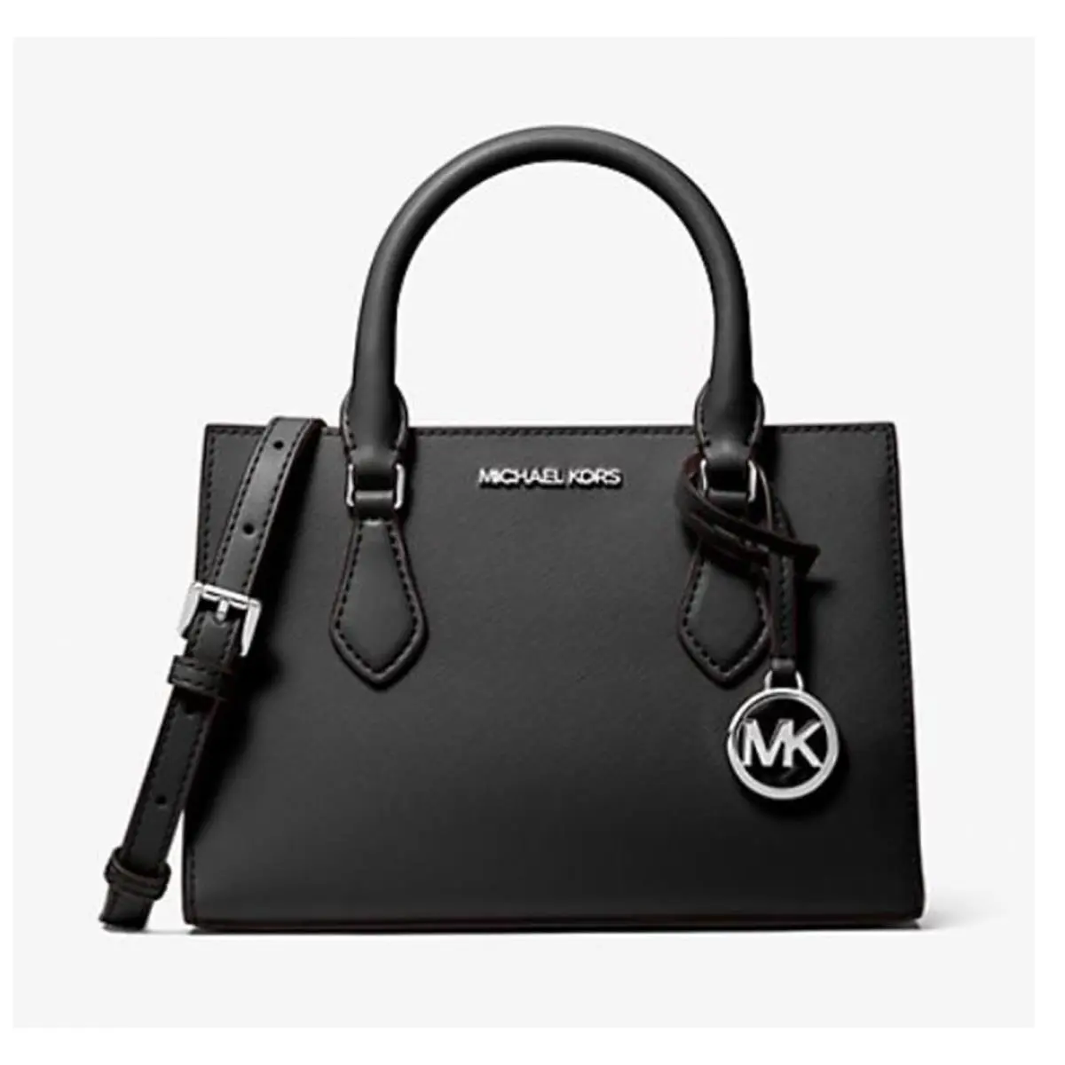 Michael Kors Sheila Small Non-leather Vegan Satchel Black 35S3S6HS5L-001