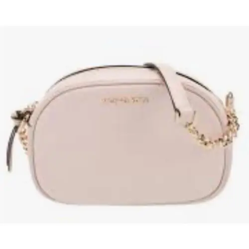 Michael Kors Jet Set Crossbody Womens NS Soft Pink Oval Vegan Shoulder Bag