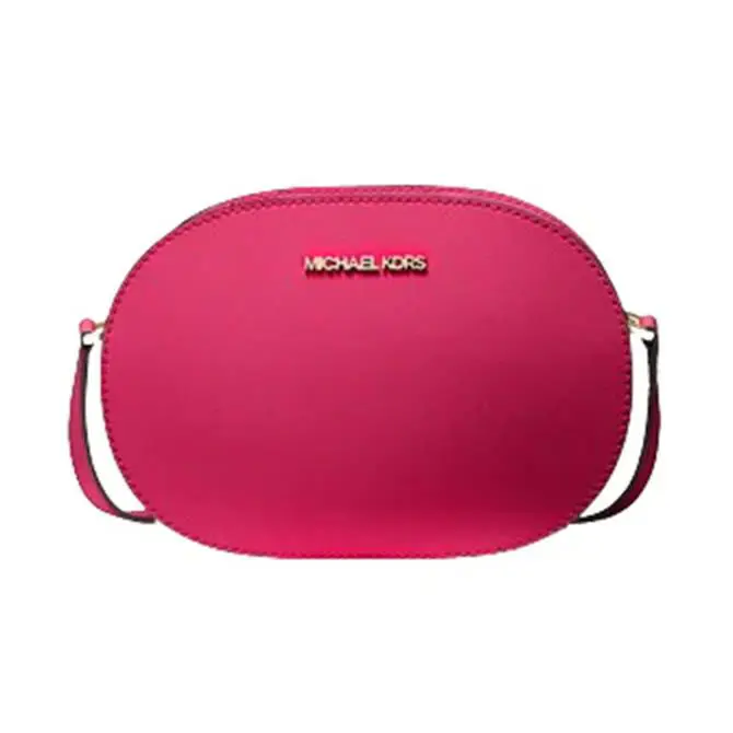 Michael Kors Electric Pink Jet Set Travel Med Saffiano Leather Crossbody Bag