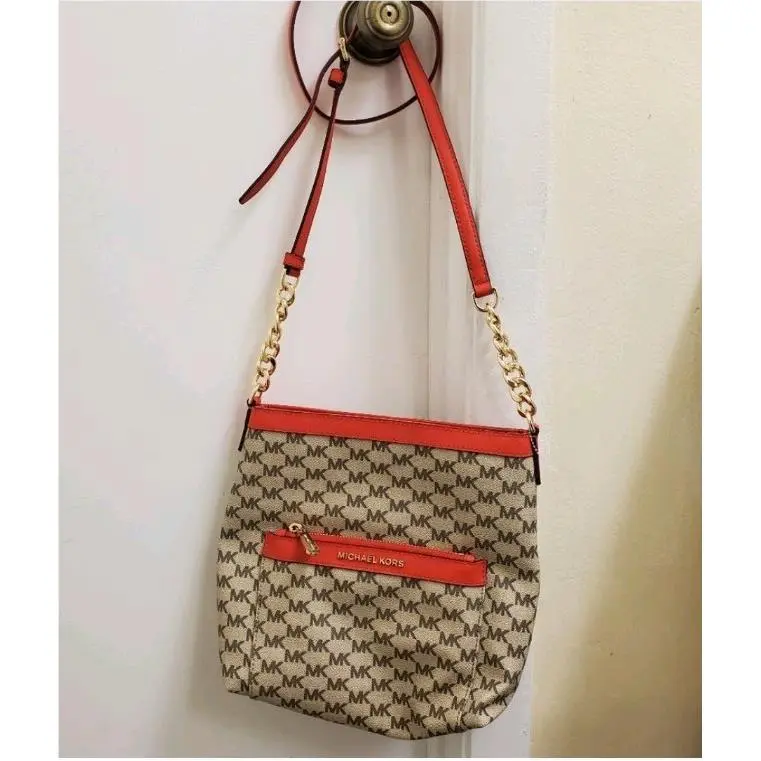 Michael Kors MK Crossbody Leather Messenger Bag