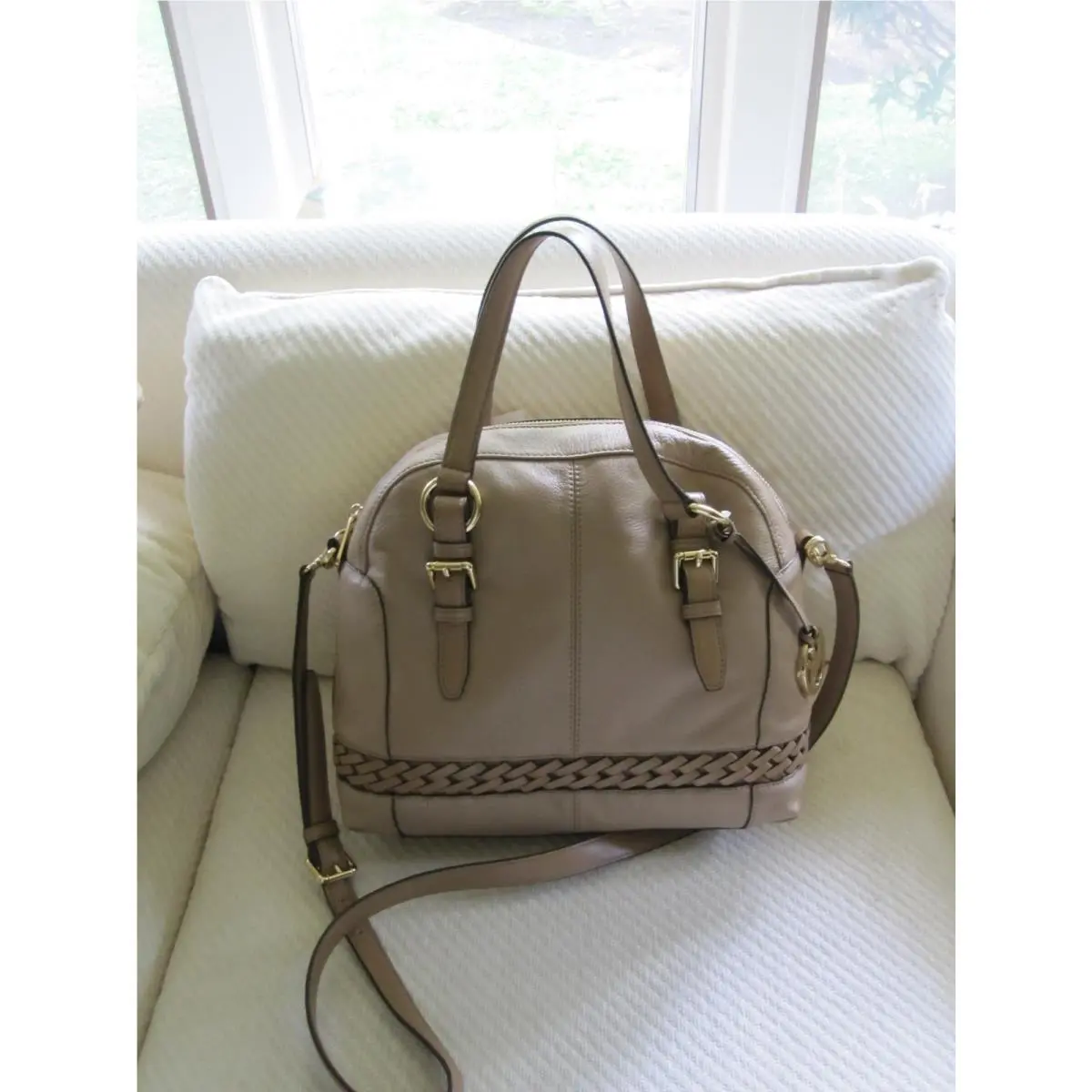 Michael Kors Large Gladstone Leather Satchel-dark Khaki