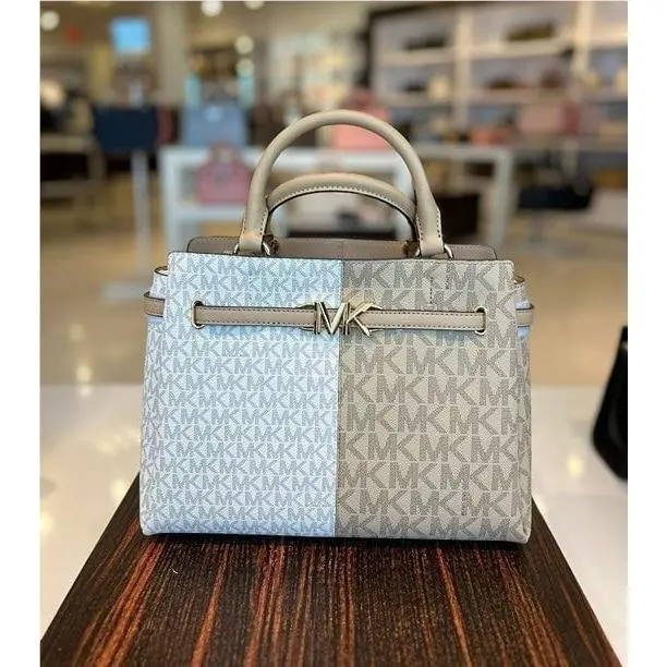 Reed Large Belted Satchel Purse Camel Multi by Michael Kors