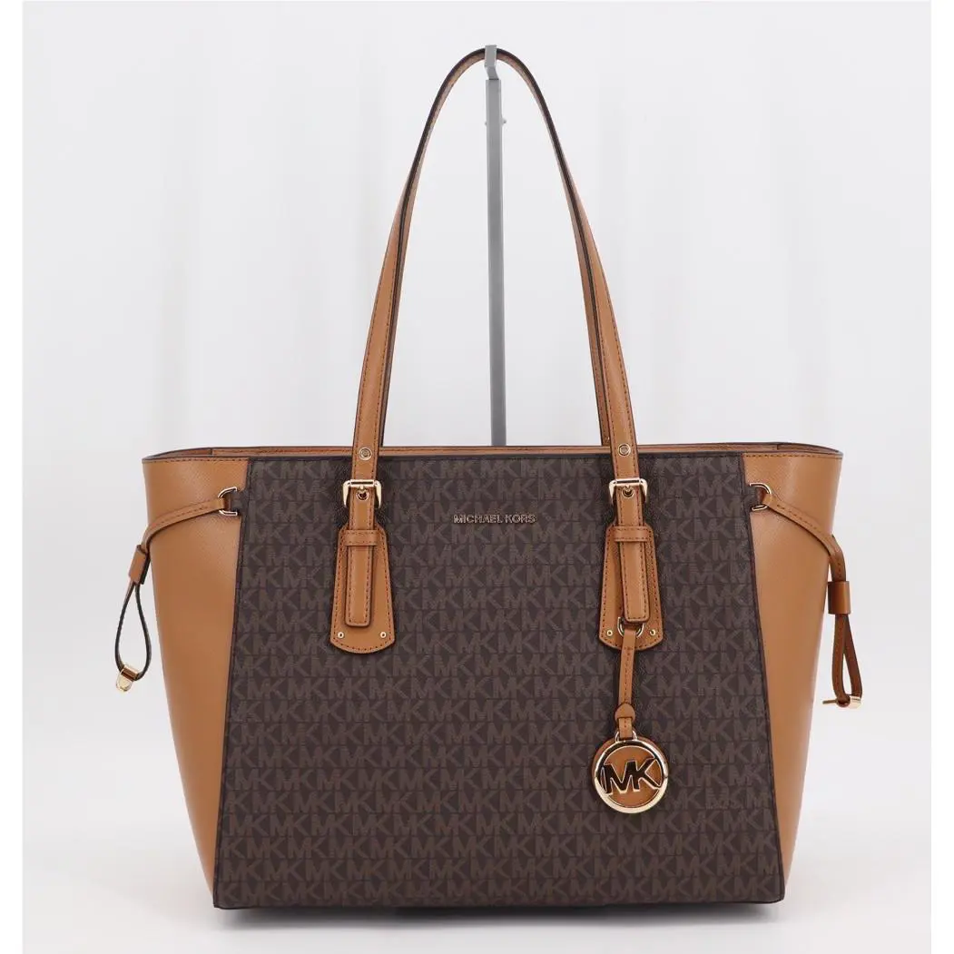 Michael Kors Voyager Tote Signature Brown Acorn W/tags