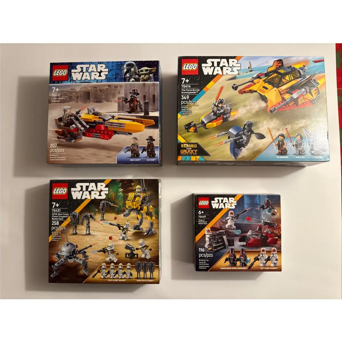 4 Lego 75449 Star Wars Siege of Mandalore Battle Pack in Hand 65437 75431 75414