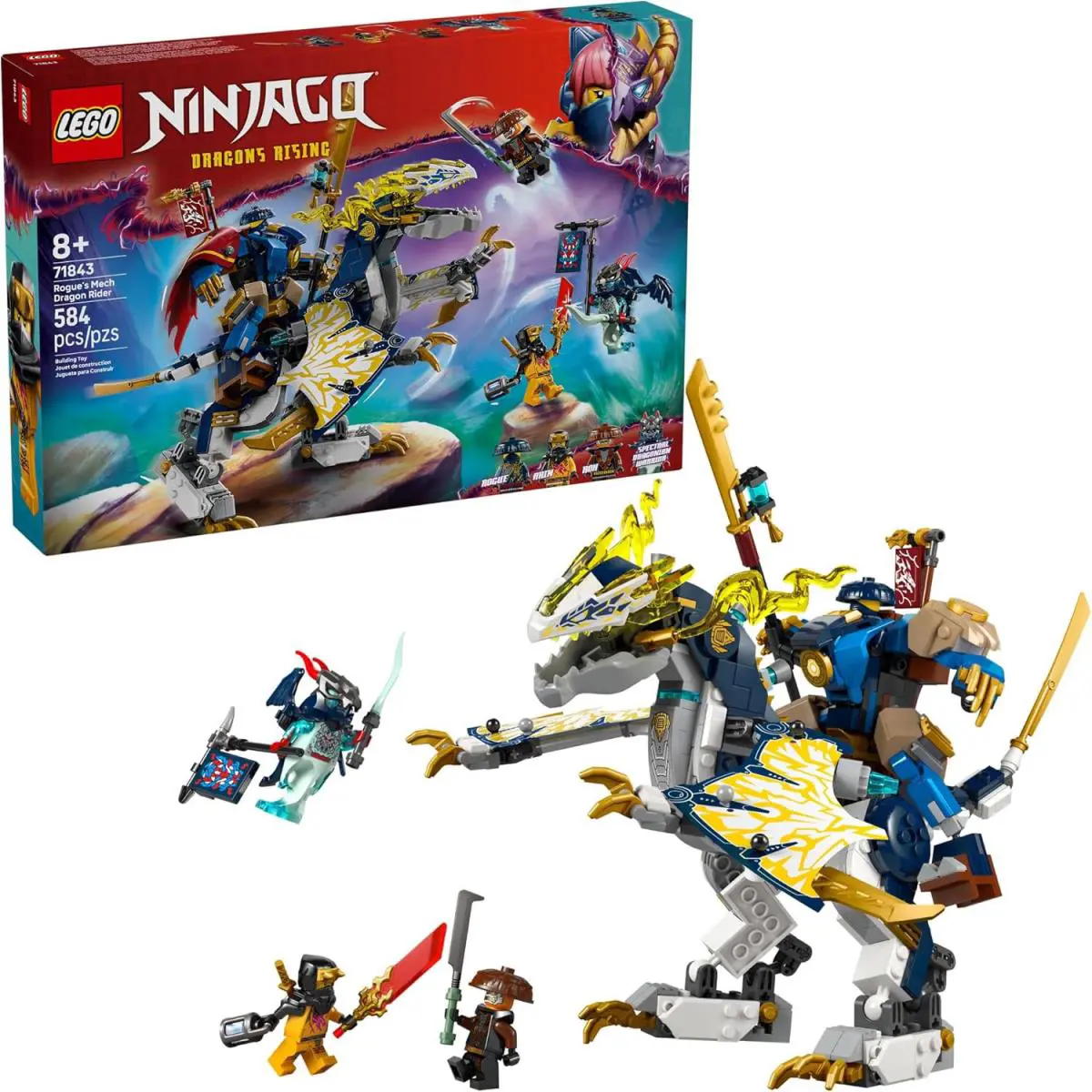 Lego Ninjago Rogue S Mech Dragon Rider Building Toy - Dragons Rising Play Set