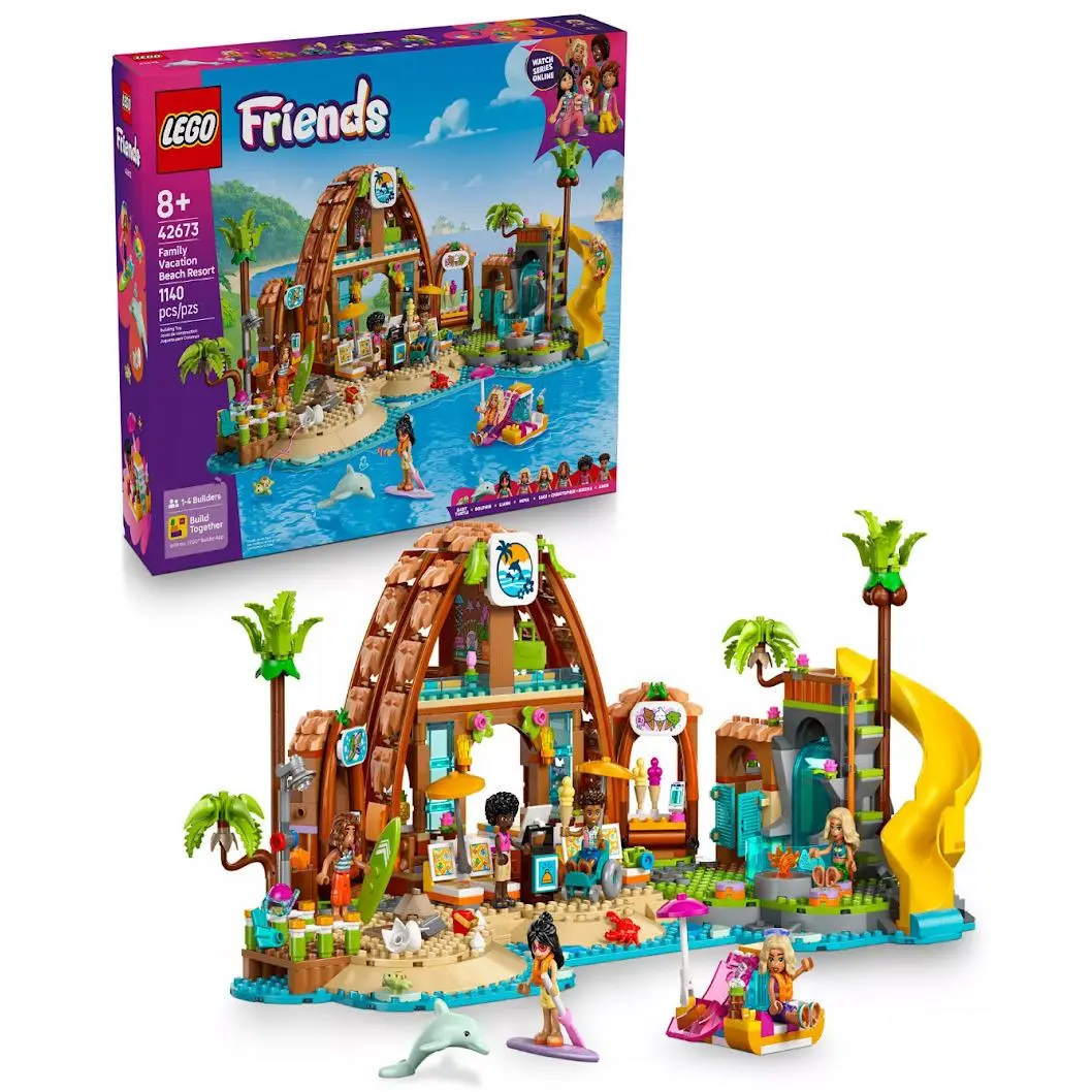 Lego Friends Family Vacation Beach Resort 42673 Toy Building Set 1140 Pieces