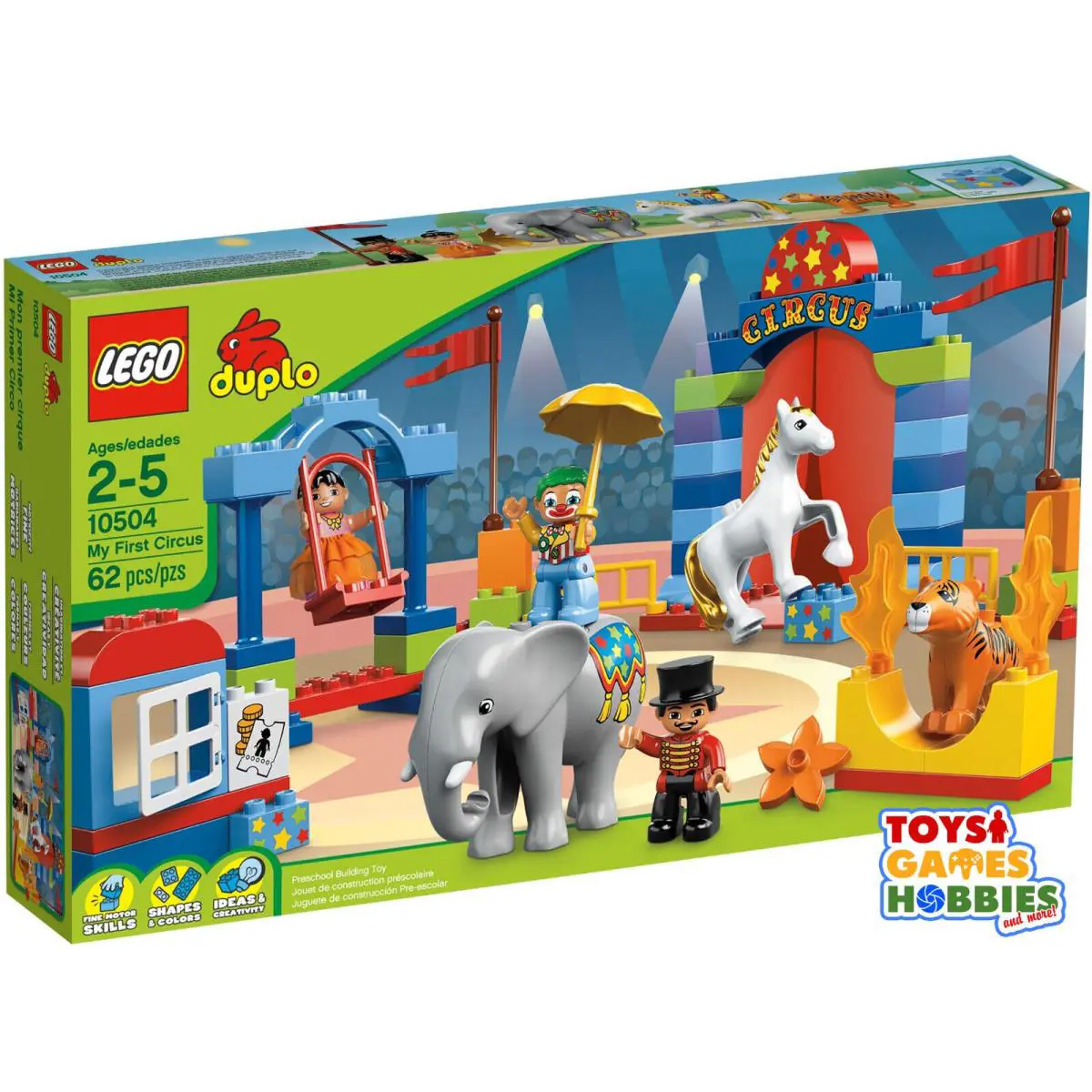Set - Lego Duplo My First Circus 10504 - Elephant Horse Tiger Clown