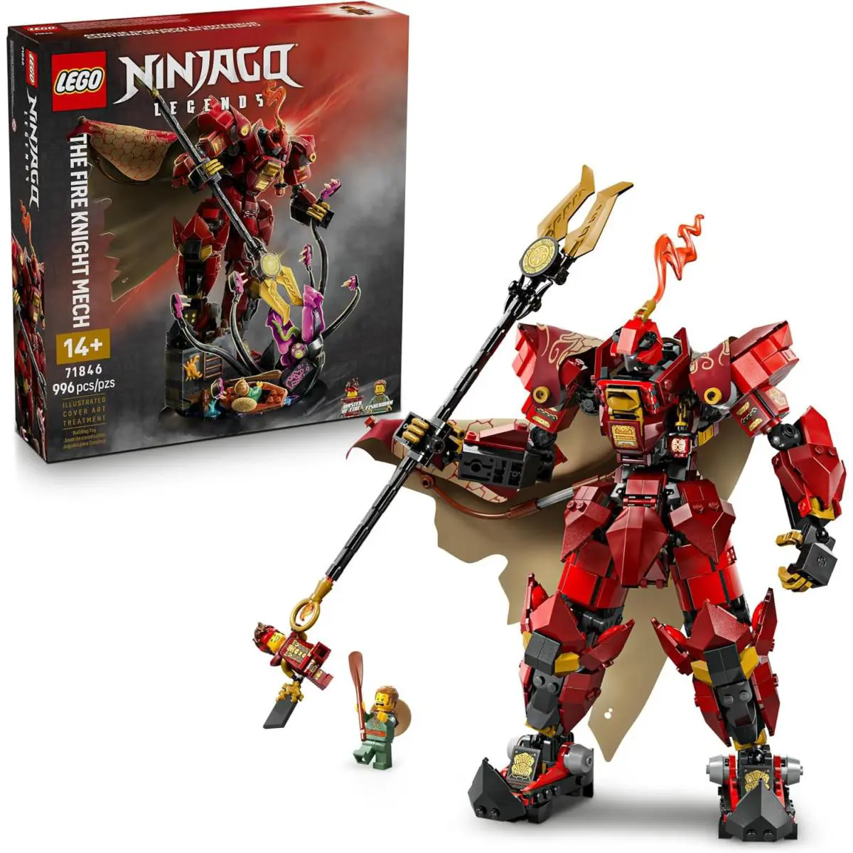Lego Ninjago The Fire Knight Mech Building Set - Model Kit with Kai Minifigure f
