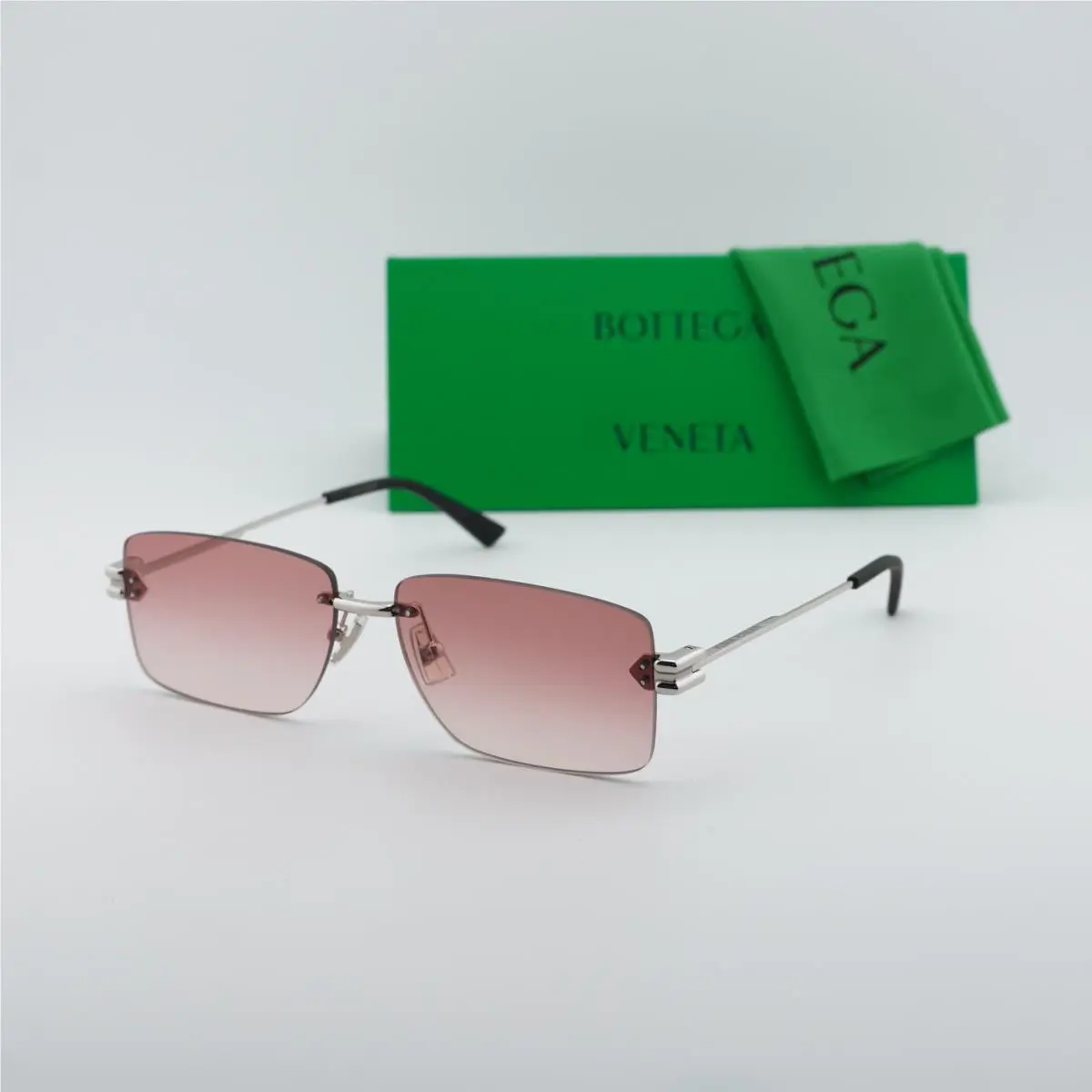 Bottega Veneta BV1126S 007 Silver/red Gradient 58-15-145 Sunglasses