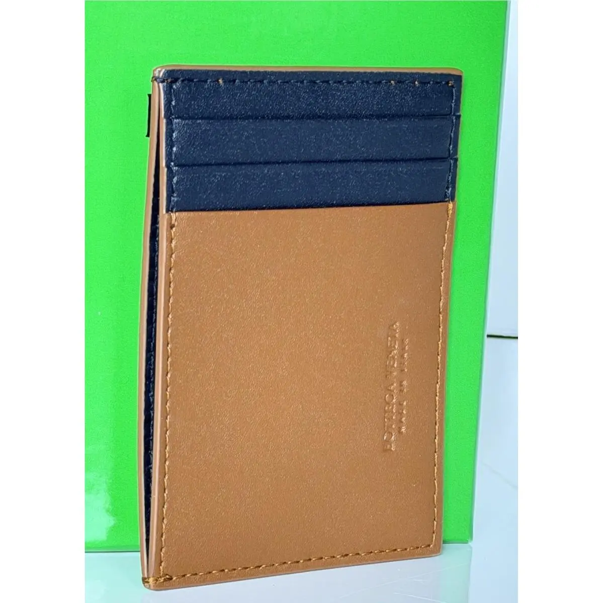 Bottega Veneta Men`s Leather Card Case Cognac/space 748052 Italy