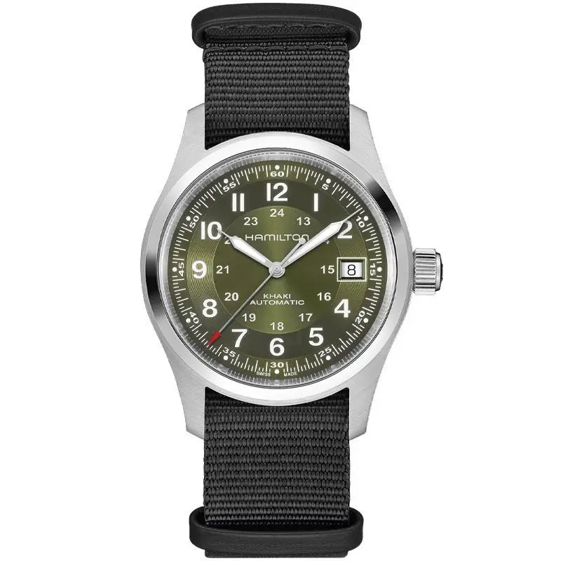 Khaki Field Auto 38mm Green Dial Men`s Watch H70455960 by Hamilton