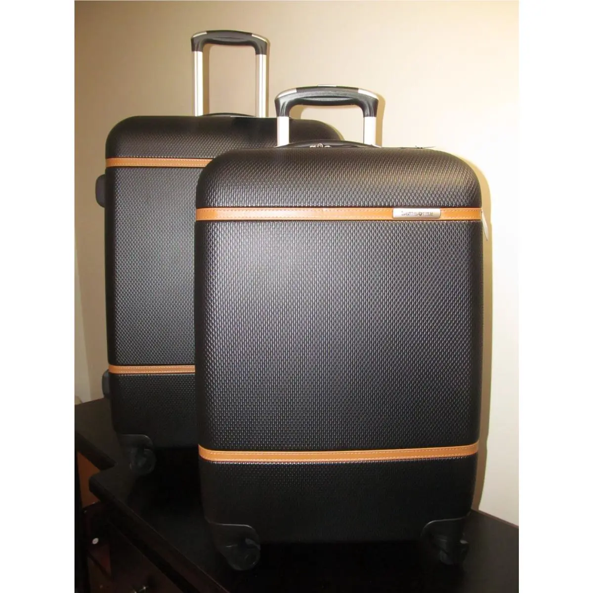 Samsonite 2 Piece Luggage Set-22 Carry On 26 Check In-black British Tan-nwt