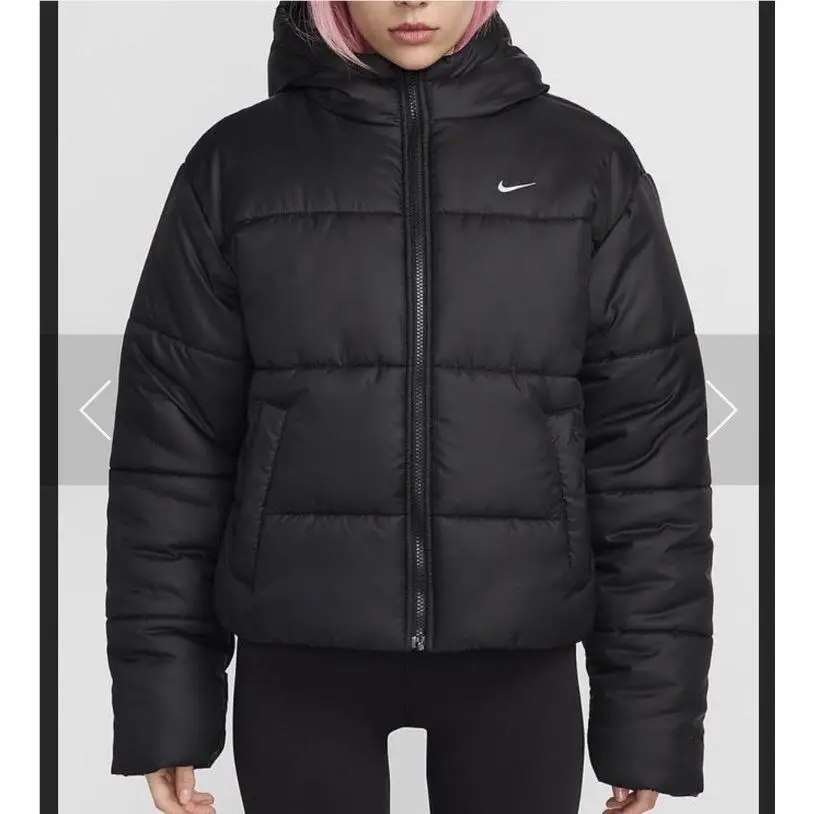 Nike Sportswear Loose Black Hooded Classic Puffer Jacket Therma-fit Women’s 1X