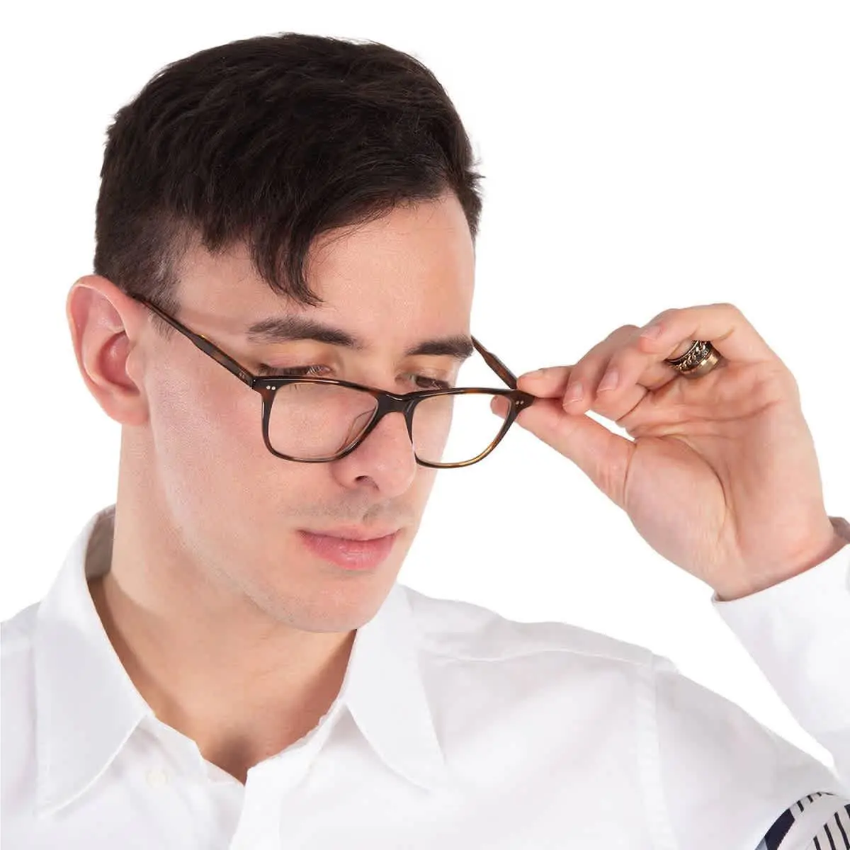Garrett Leight Hayes Demo Square Eyeglasses 1141 Spbrnsh 50 1141 Spbrnsh 50 - Multi, Frame: Multi