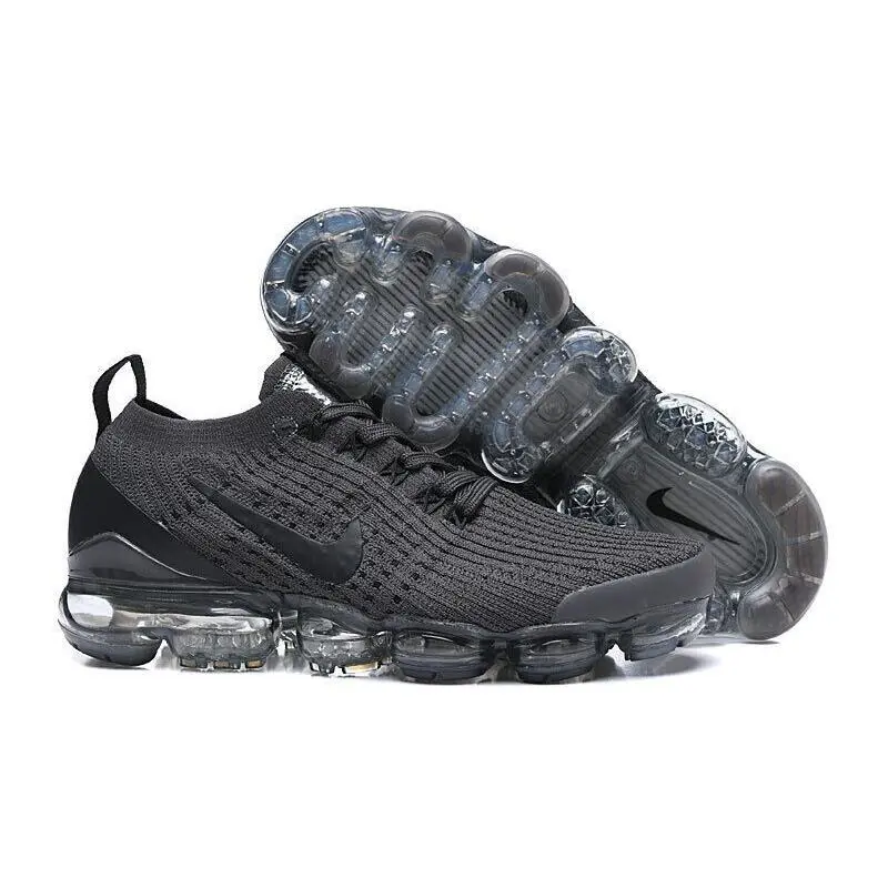 Nike Air Vapormax Flyknit 3 Carbon Fiber Black Men`s 8-11 Cushion Sneakers - Black