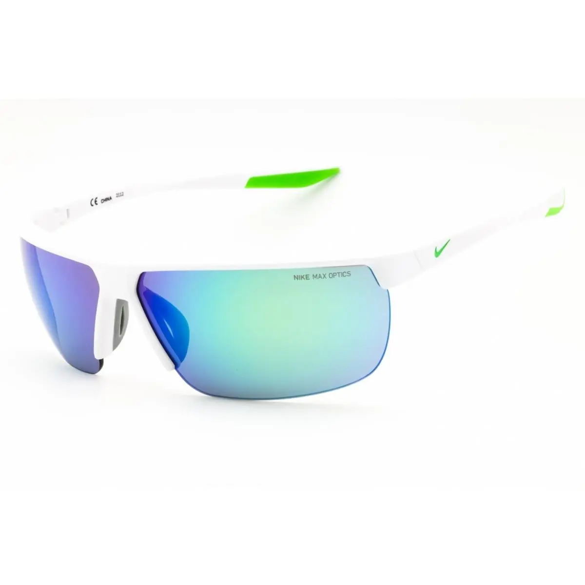 Unisex Sunglasses Matte White/grey Rectangular Frame Tempest M CW4665 103 by Nike