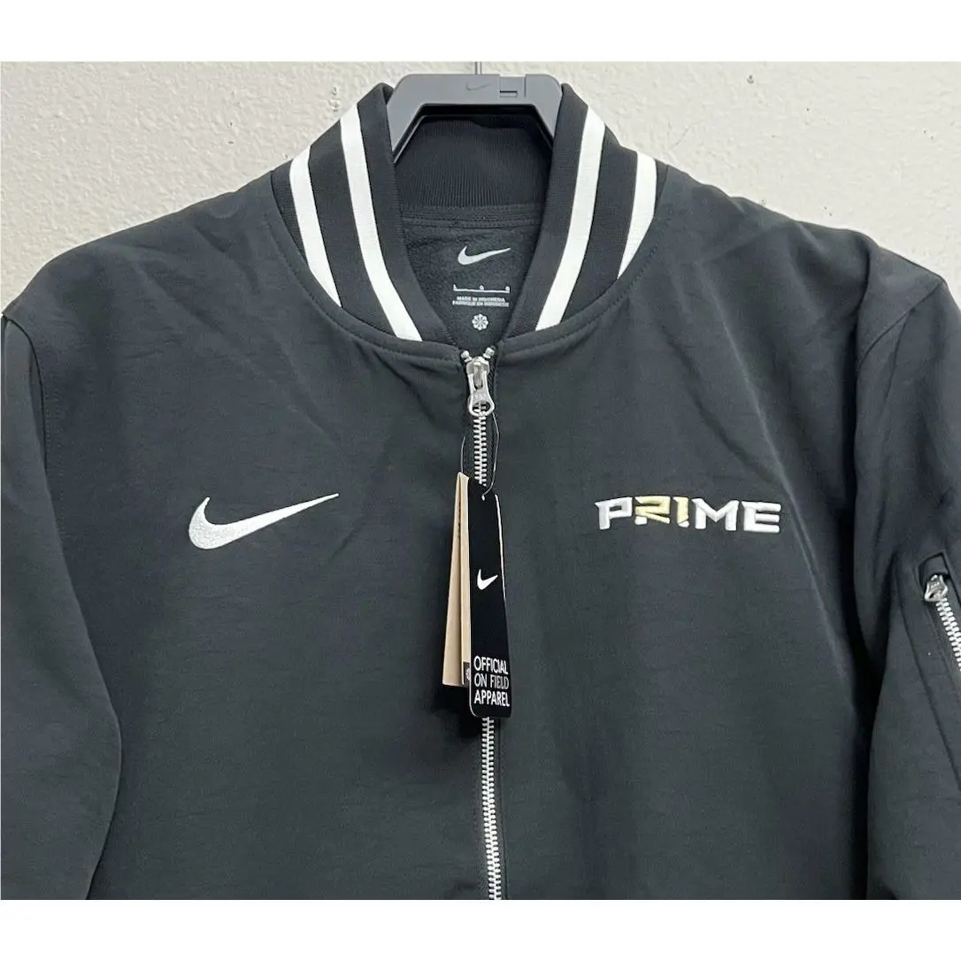 Nike clothing - Nike Coach Prime Deion Sanders Bomber Jacket - Black (UPC: 196793165467) 0