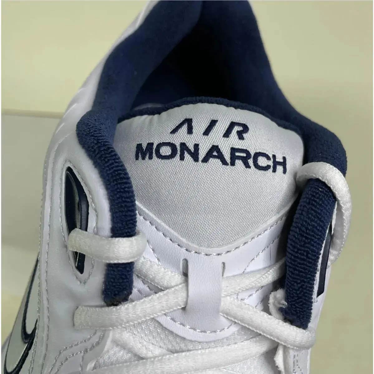 Nike shoes - Nike Air Monarch - Air Monarch - White Navy 4