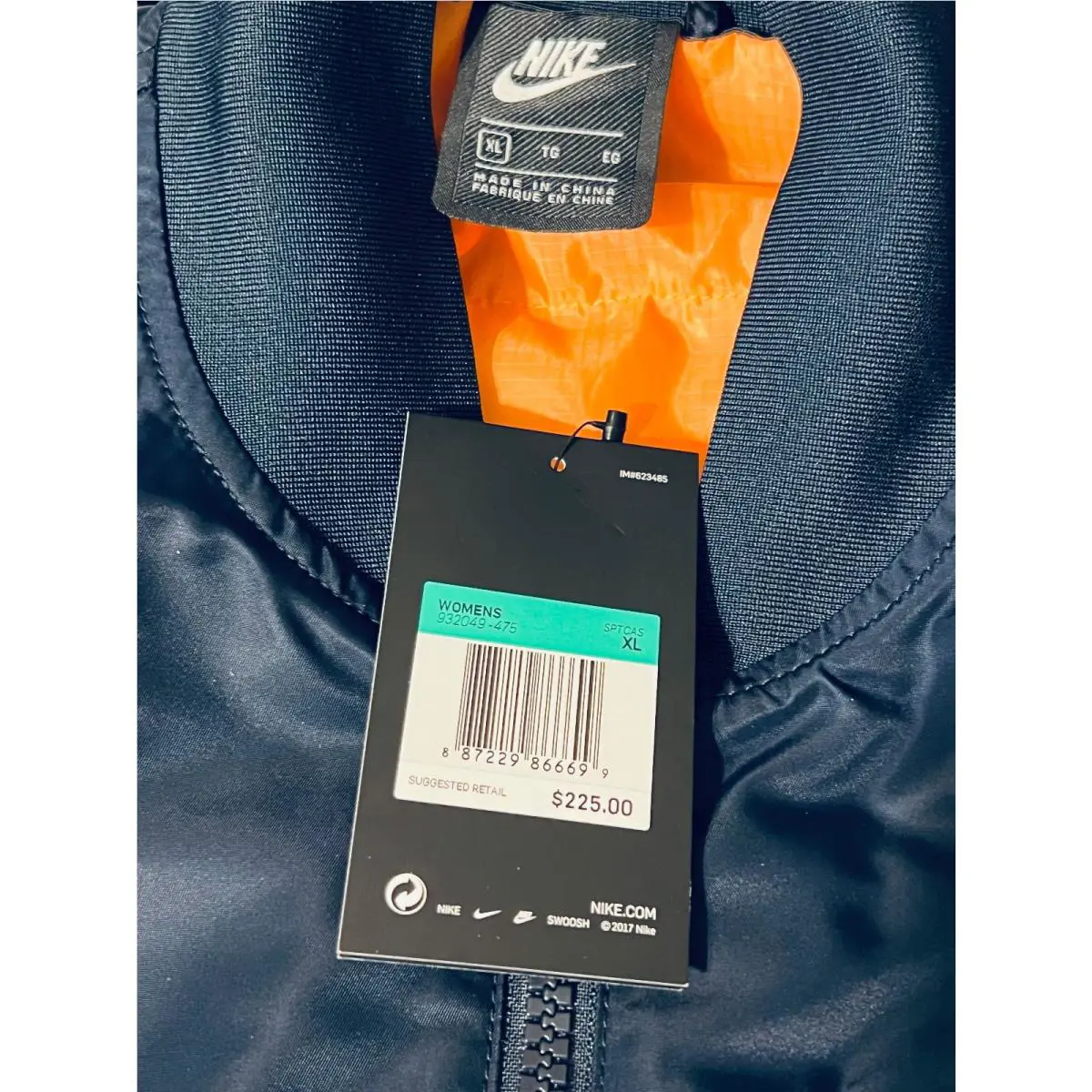 Nike clothing - Nike Sportwear Oversized Womens Parka Bomber Jacket - 932049 475 - Black (UPC: 887229866699) 5