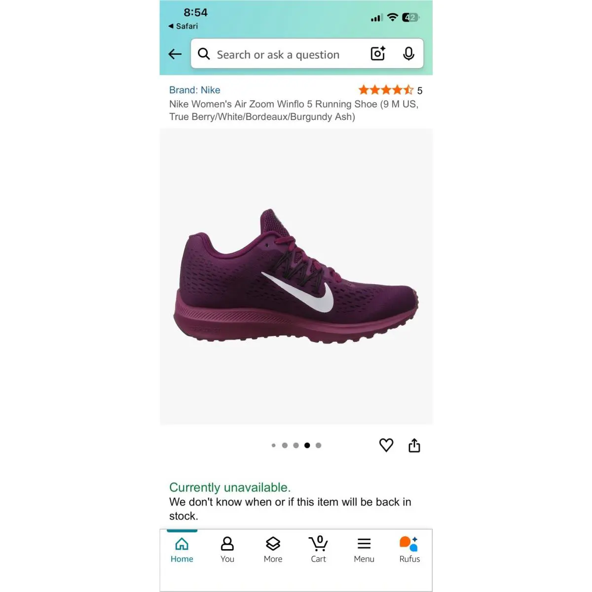 Nike shoes - Nike Air Zoom Winflo 5 - AA7414-603 - Purple 5