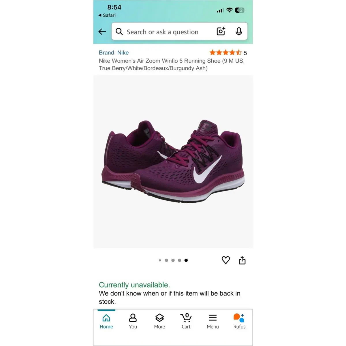 Nike shoes - Nike Air Zoom Winflo 5 - AA7414-603 - Purple 6