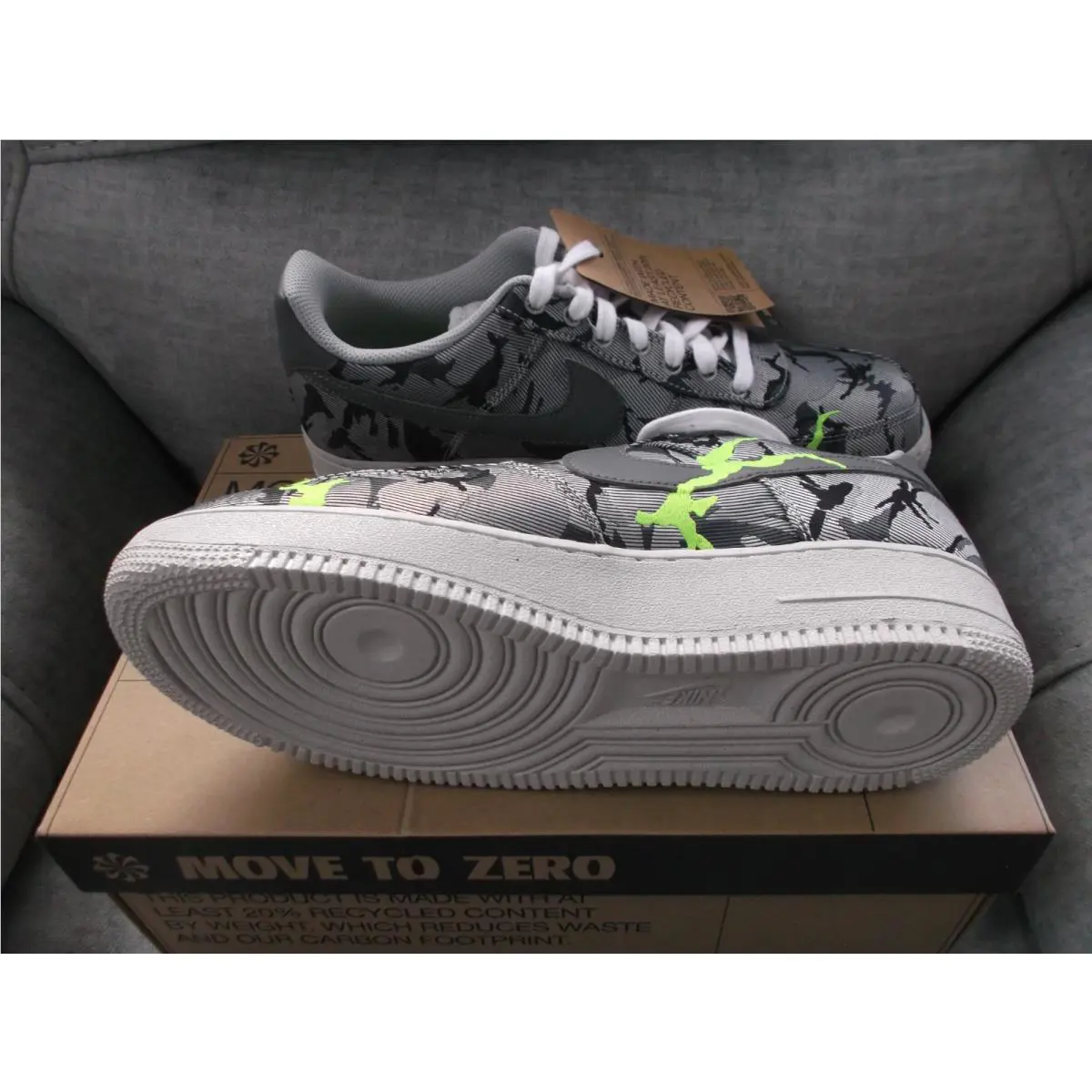 Nike shoes - Nike Air Force 1 - Air Force - CV1725-001 - Gray, Manufacturer: Smoke Grey, Electric Green (UPC: 194502203592) 1