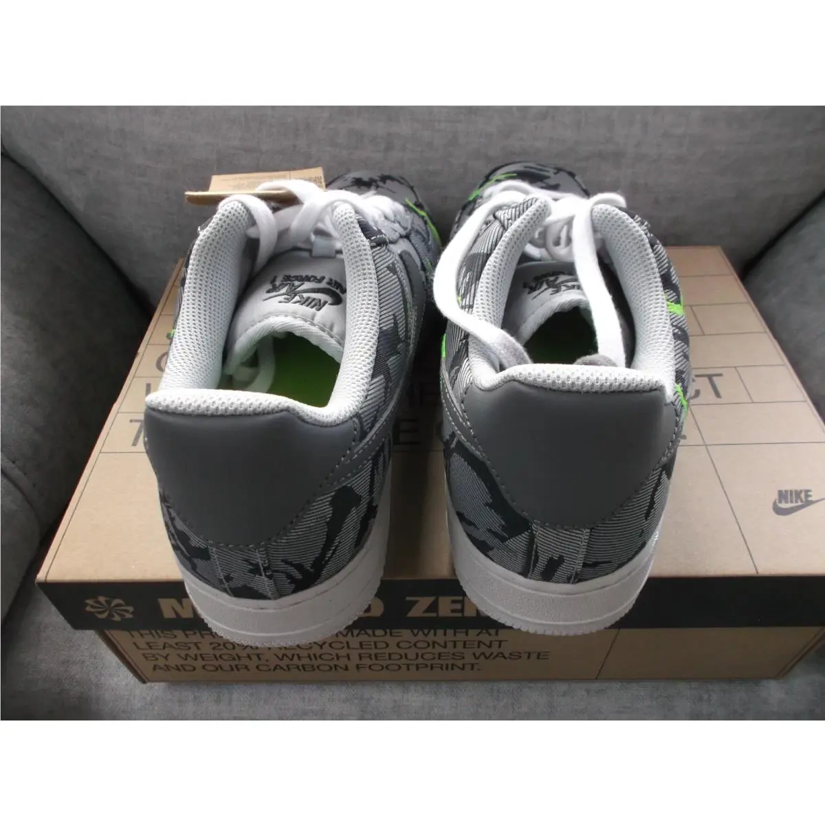 Nike shoes - Nike Air Force 1 - Air Force - CV1725-001 - Gray, Manufacturer: Smoke Grey, Electric Green (UPC: 194502203592) 2