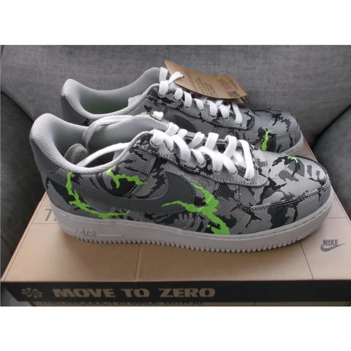 Nike shoes - Nike Air Force 1 - Air Force - CV1725-001 - Gray, Manufacturer: Smoke Grey, Electric Green (UPC: 194502203592) 3