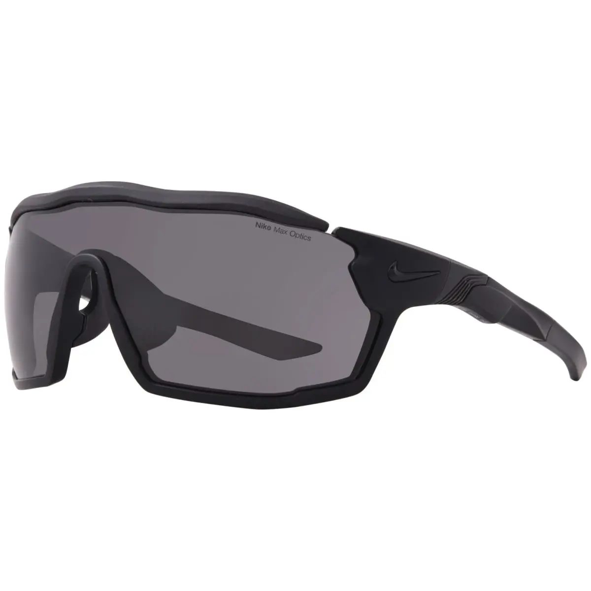 Nike Show-x Rush DZ7368 010 Sunglasses Matte Black/dark Grey Shield 58mm - Frame: Black, Lens: Gray