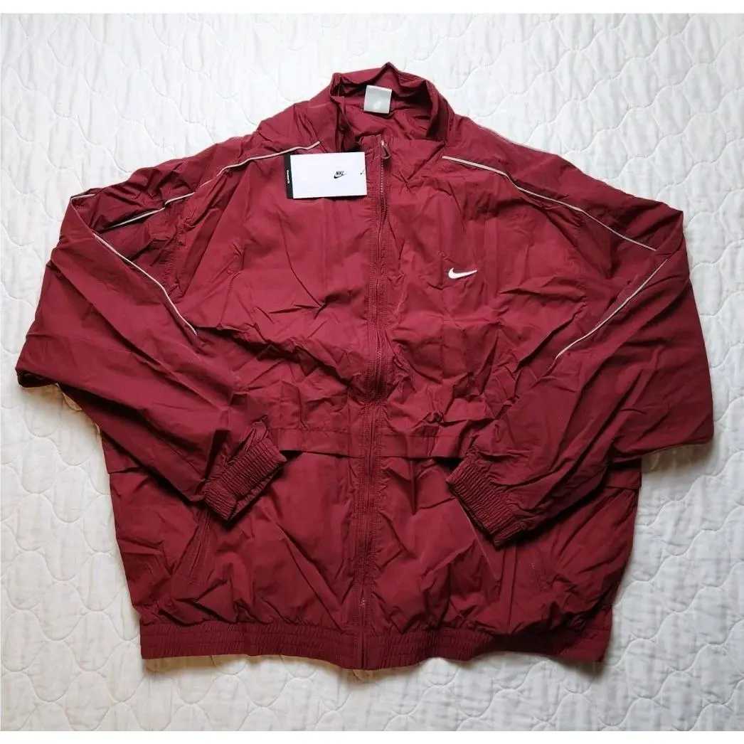 Nike Sportswear Jacket Mens Sz XL Solo Swoosh Woven Track Jacket FB8622-677 Wine