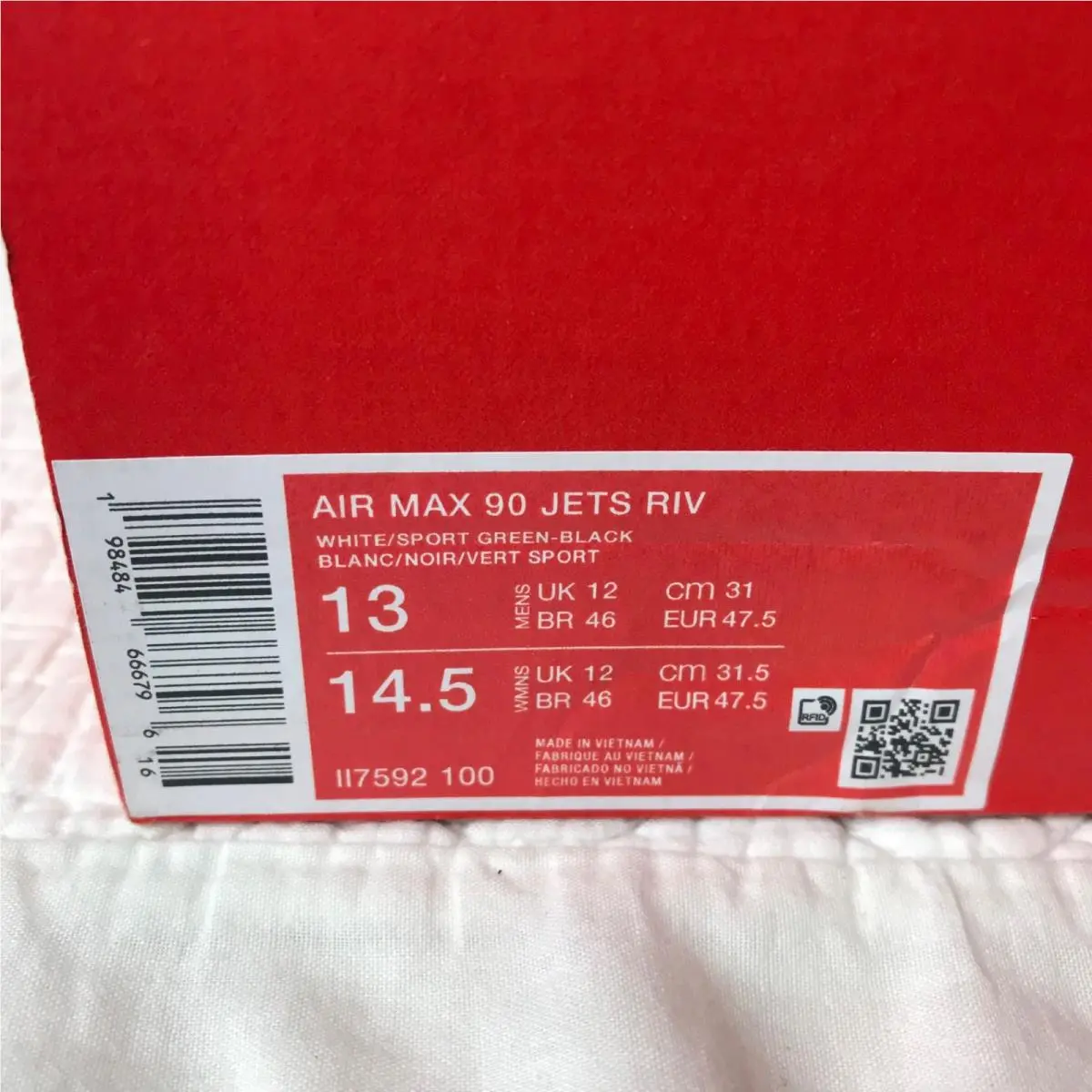 Nike shoes - Nike Air Max 90 Jets RIV - II7592-100 - White/Sport Green Black 11