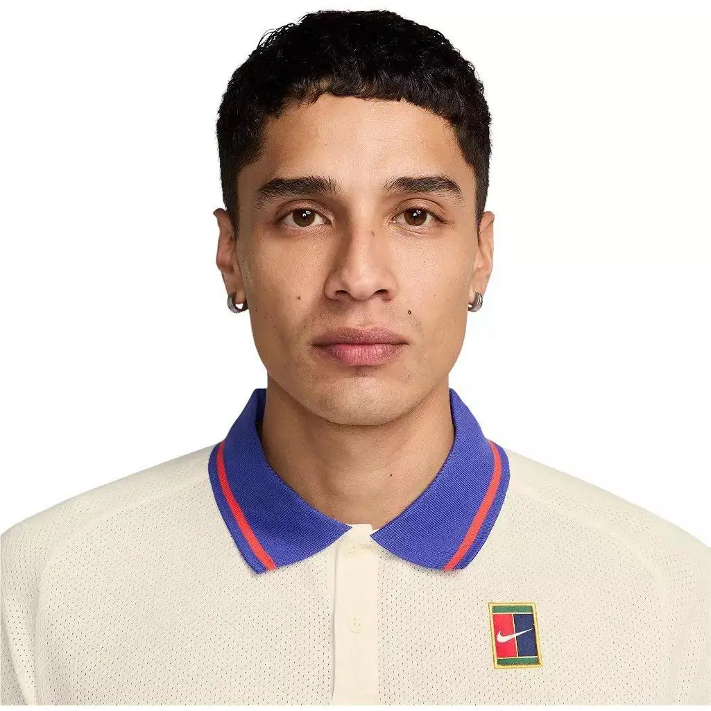 Nike clothing - Nike Court Heritage Tennis Polo - Pale Ivory / Light Crimson 3