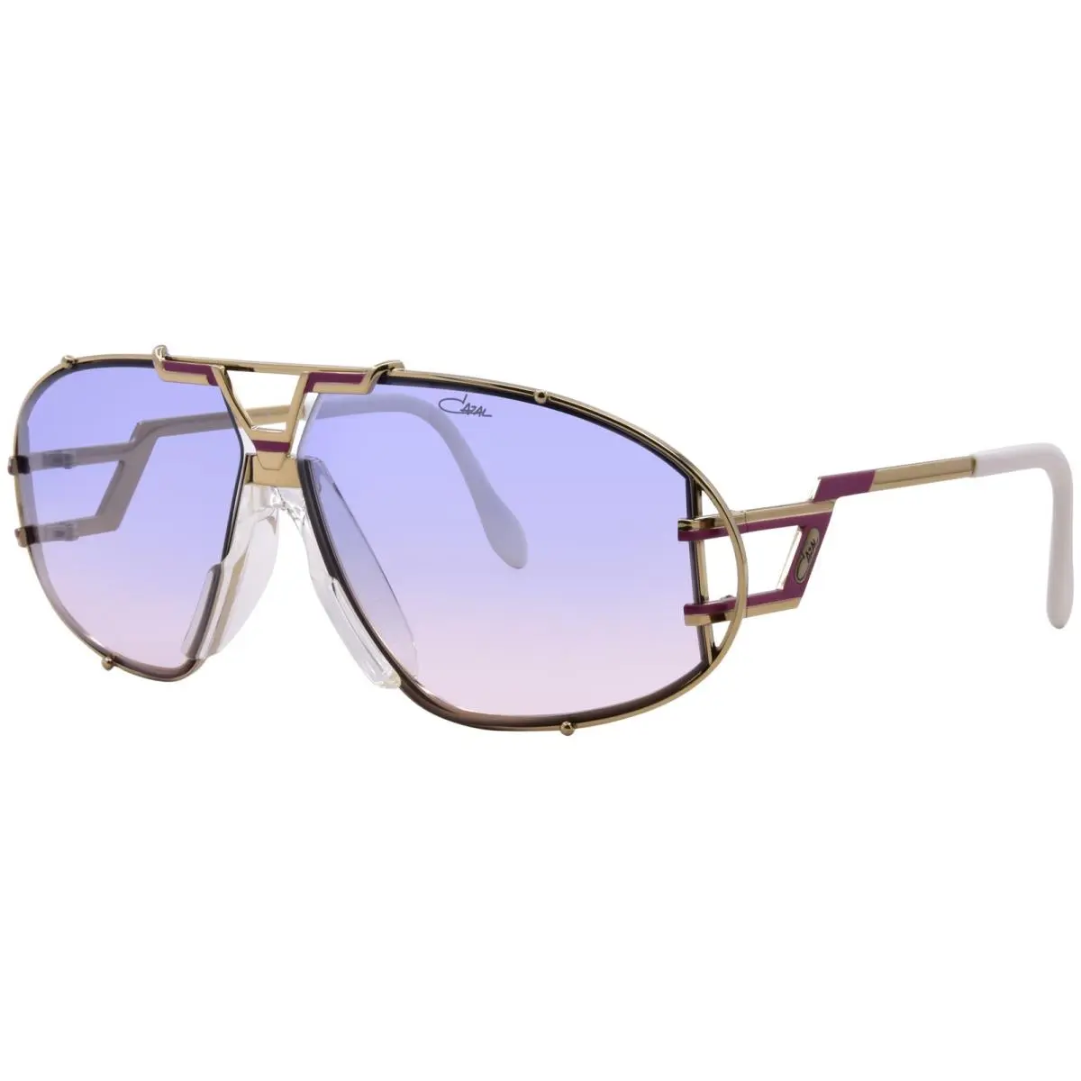 Cazal Legends 907 359 Sunglasses Gold/pink/blue Gradient Lenses Oval Shape 64mm - Frame: Gold, Lens: Blue