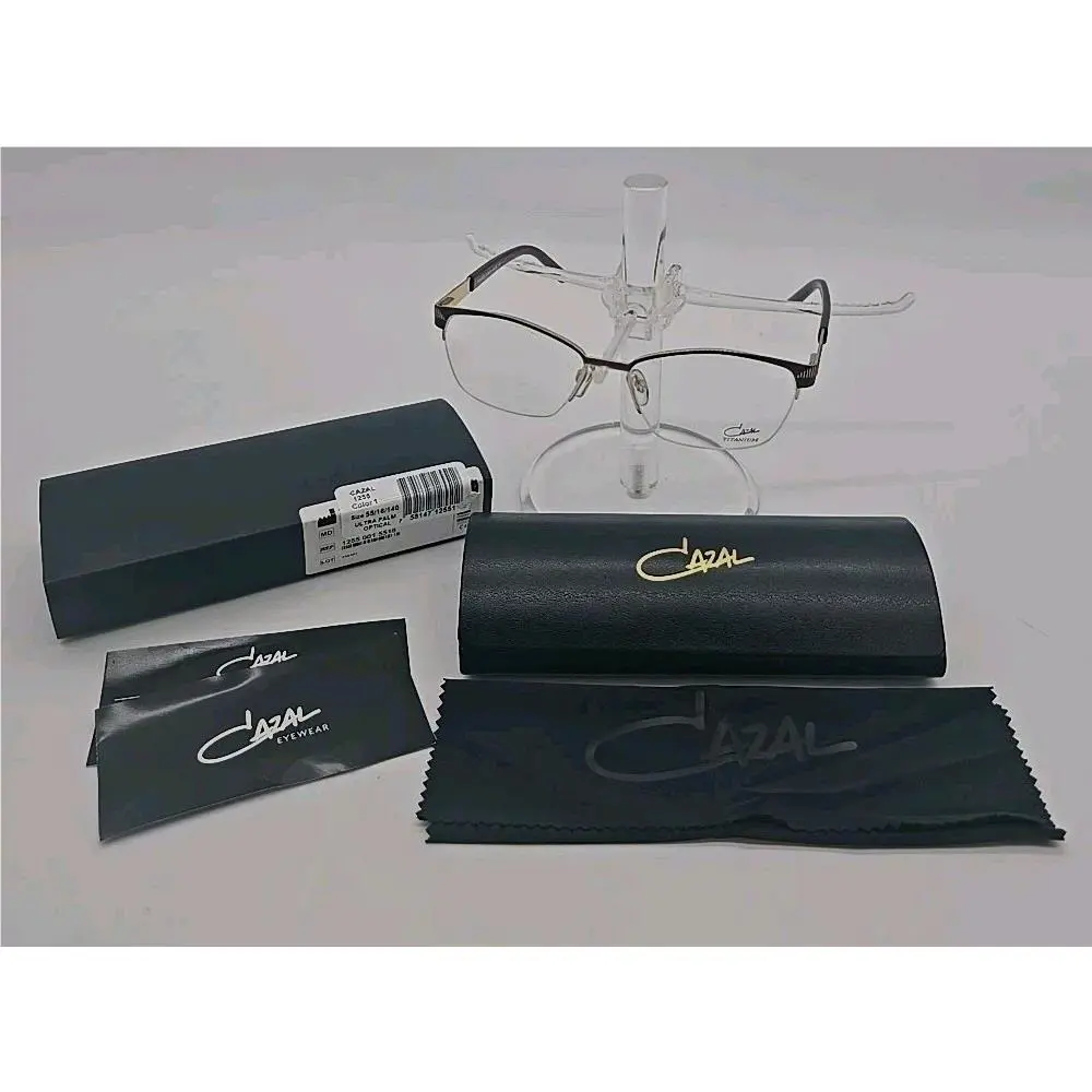 Cazal Eyeglasses Frames Mod. 1255 Col. 001 Burgundy Gold 55 16 140mm W/case