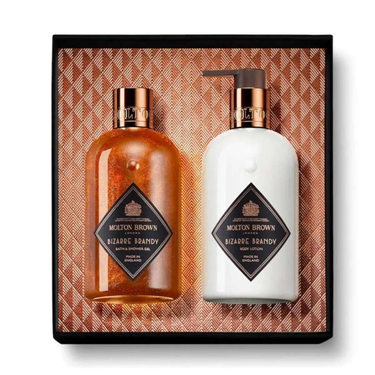 Molton Brown Bizarre Brandy Gift Set Bath 10 oz Shower Gel Body Lotion 10 oz