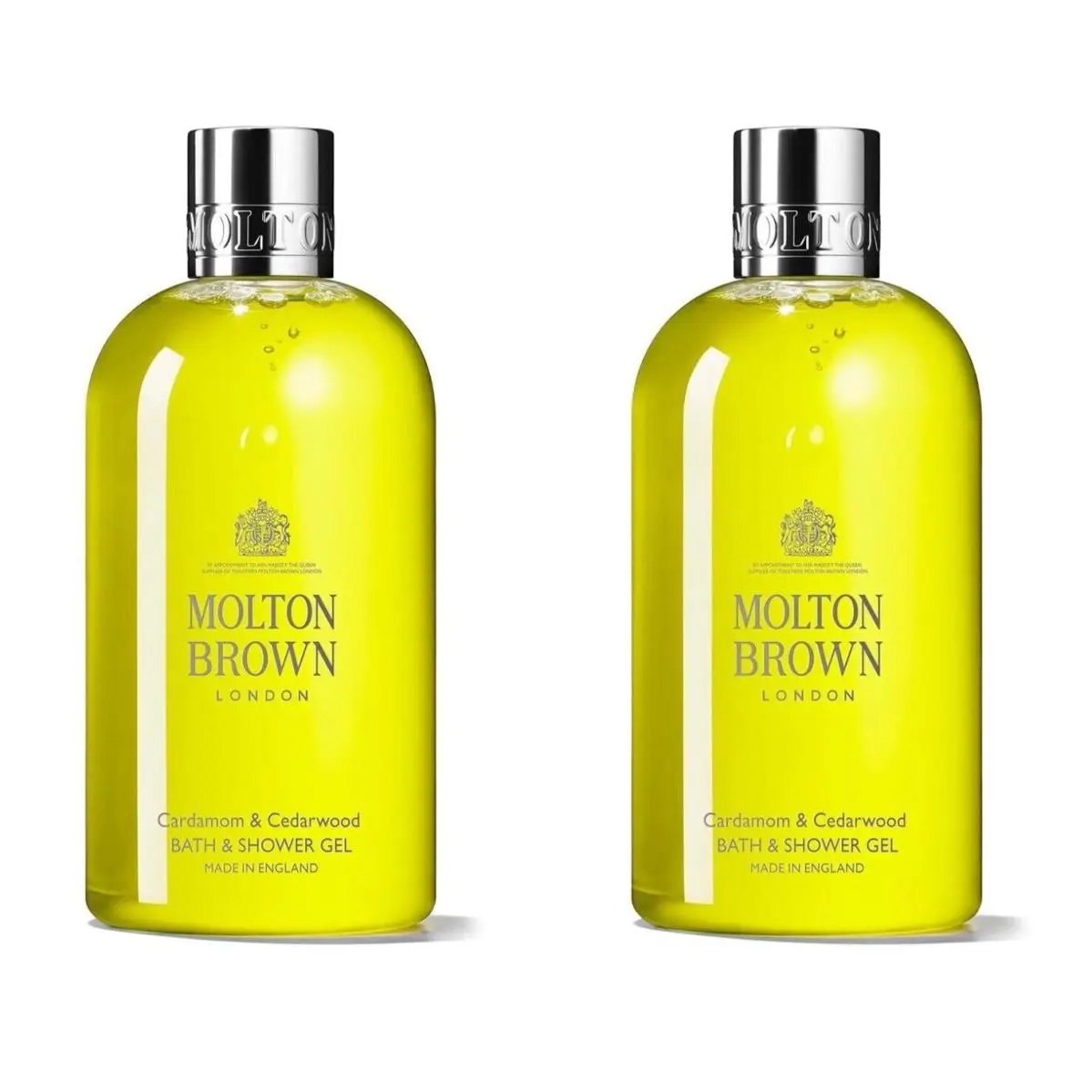 2 x Molton Brown Cardamom Cedarwood Bath Shower Gel Body Wash 300ml 10oz