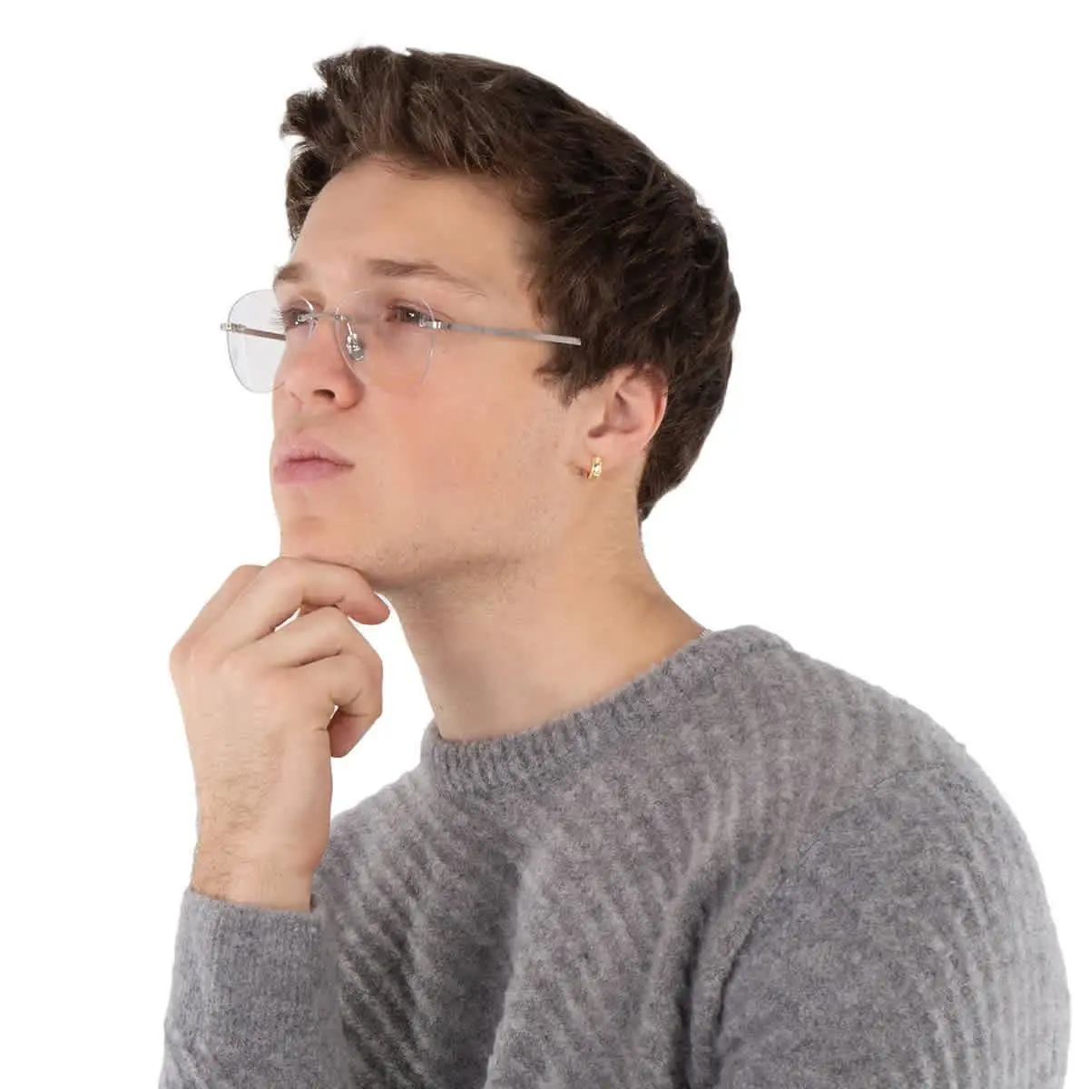 Cartier Santos De Cartier Demo Pilot Titanium Men`s Eyeglasses CT0254O 002 57