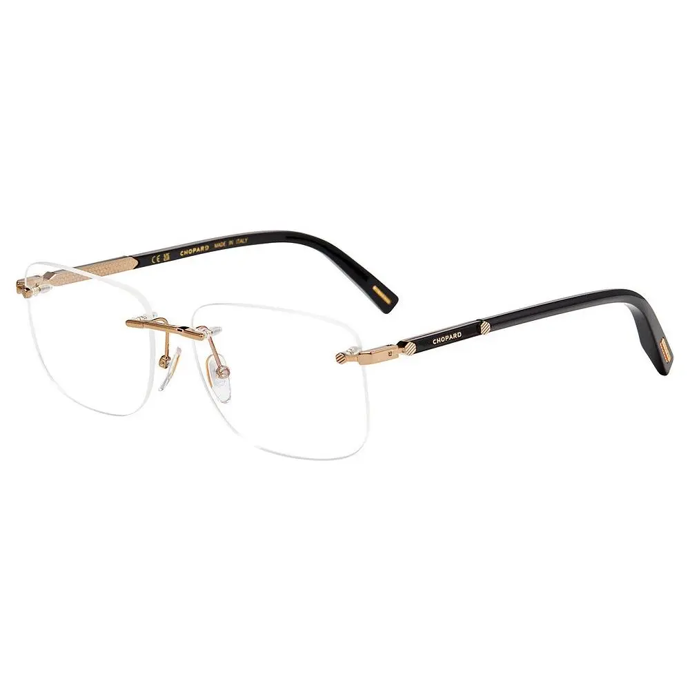 VCHL74 08FF Eyeglasses Men`s Grey/gold Rimless Style Square Shape 60mm by Chopard