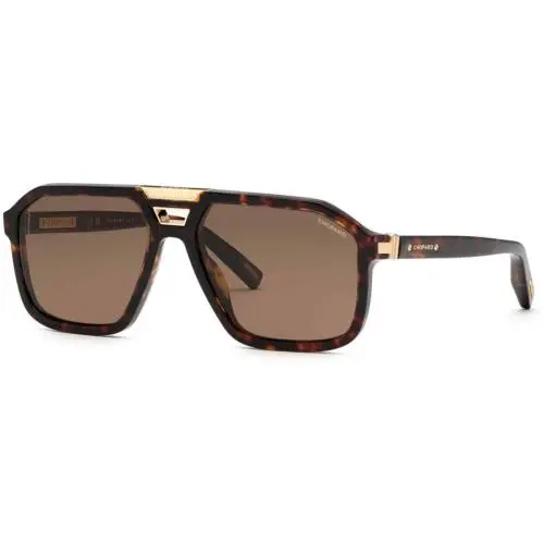 SCH374 Shiny Yellow Havana 909p Sunglasses by Chopard